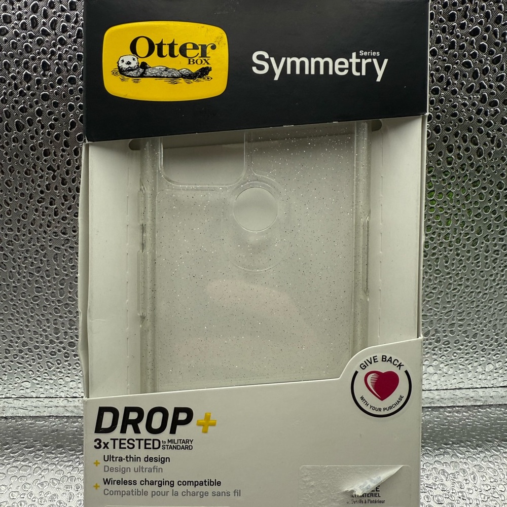 OtterBox Symmetry Google Pixel 5 Protective Case Packaging - Clear Sparkles EUC